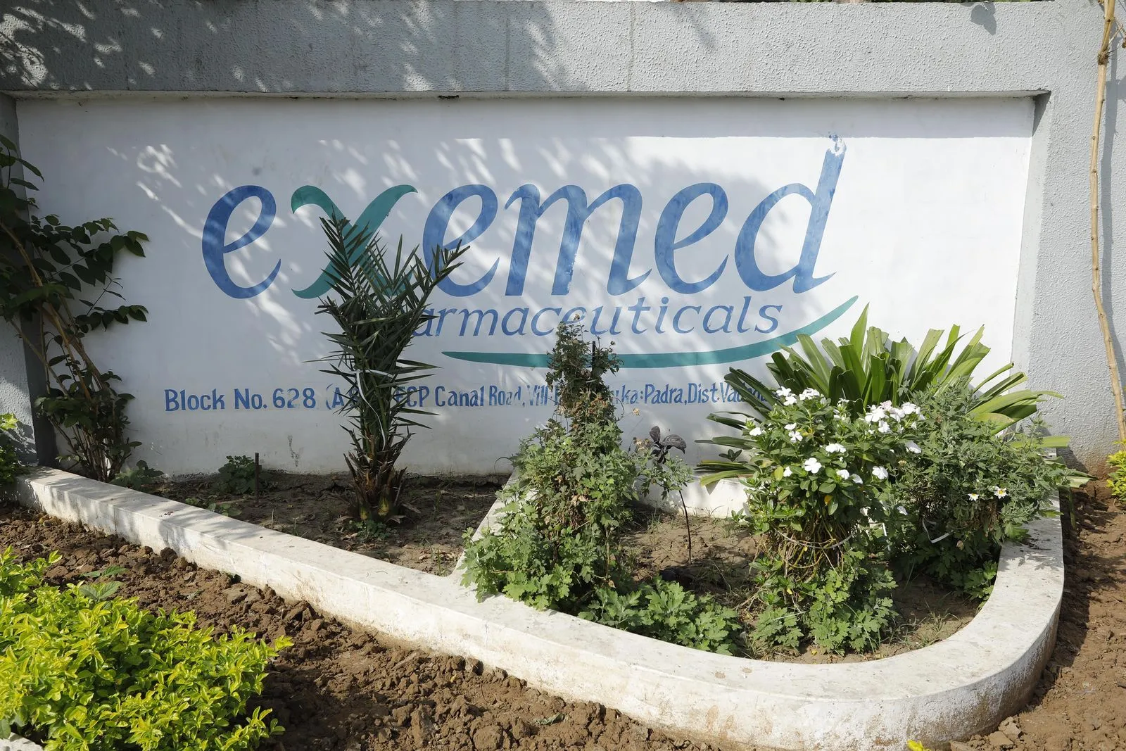 The Exemed signboard at the plant gate