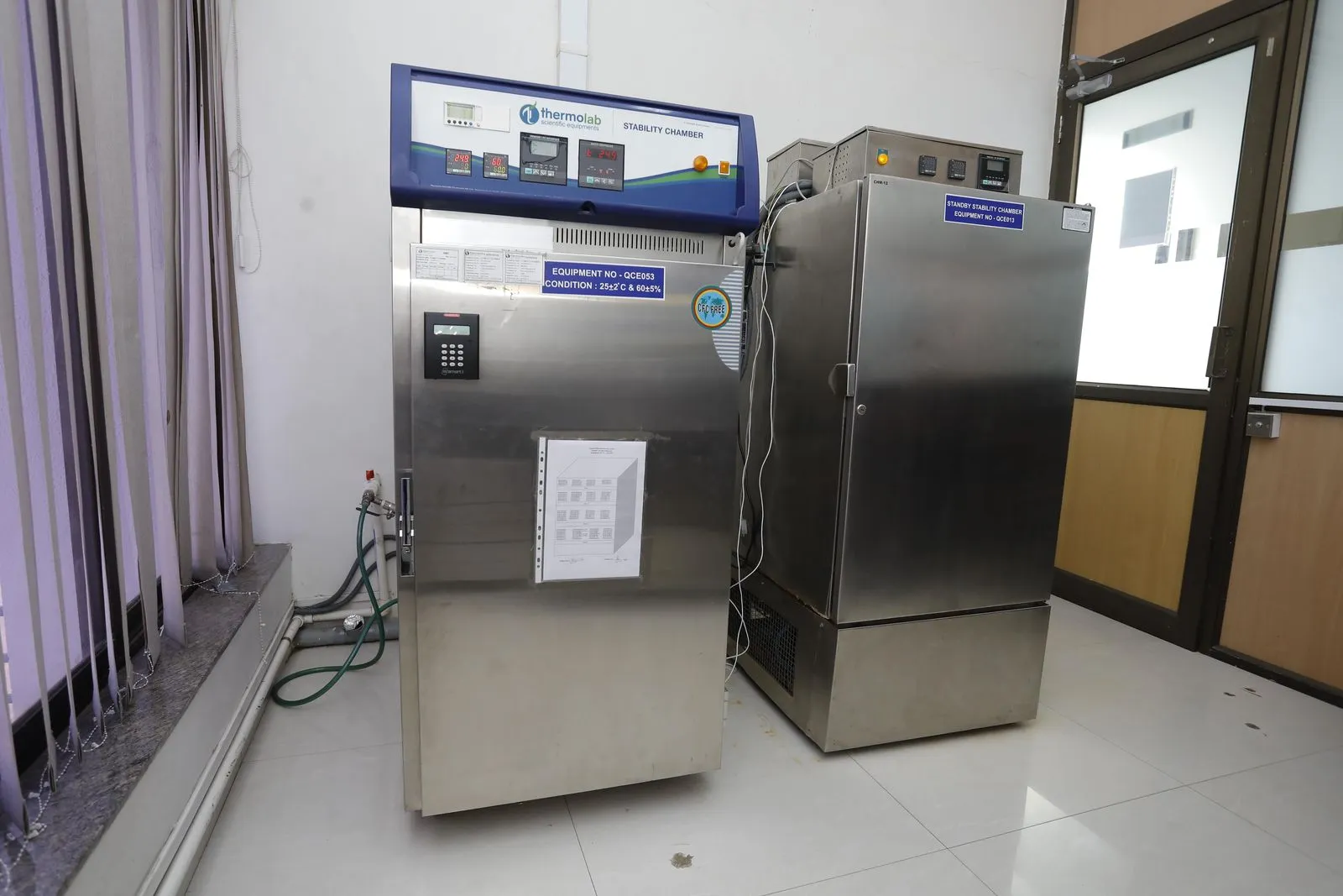 A stainless steel equipment cabinet at the Exemed site