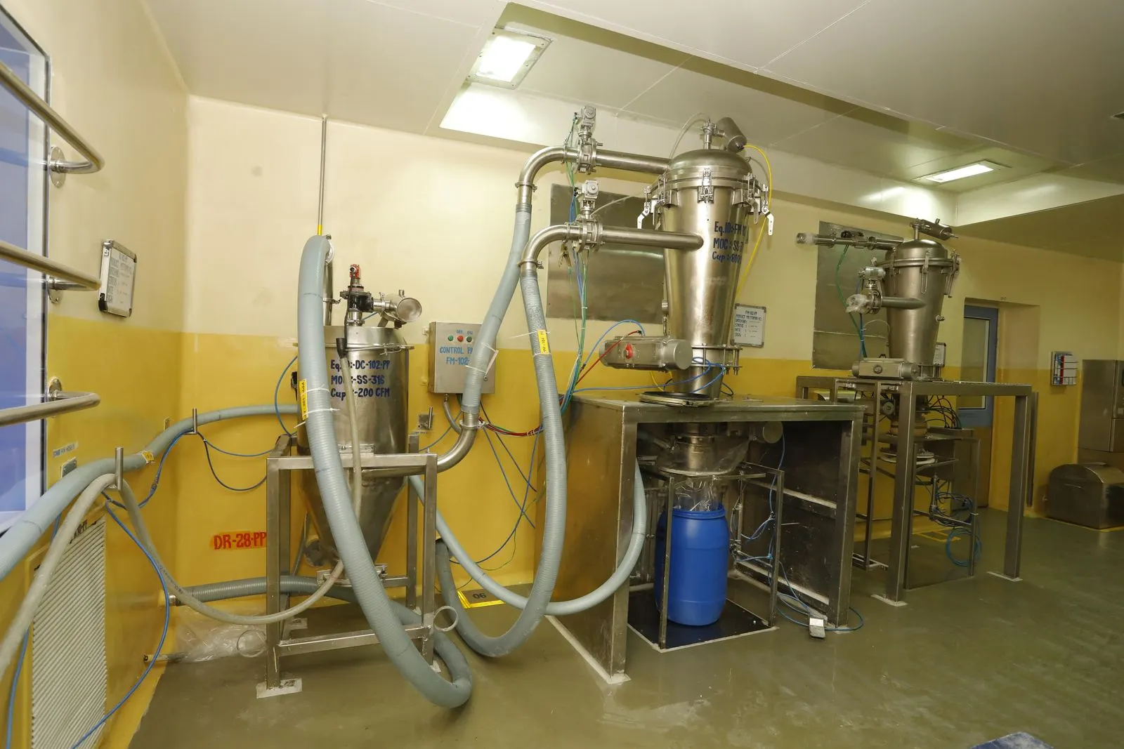 A process vessel beneath a charging point